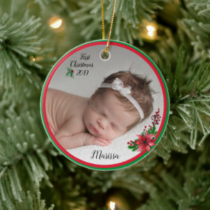 Baby's First Christmas Foto Ornament