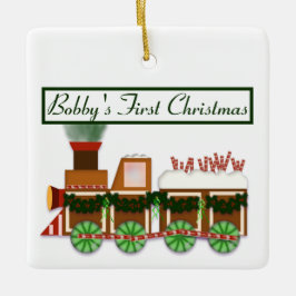 Baby's First Christmas, Gingerbread & Candy Train Keramikornament