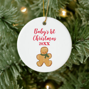 Baby's First Christmas Gingerbread Man Keramik Ornament