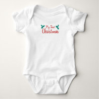 Baby's First Christmas Holly Baby Bodysuit