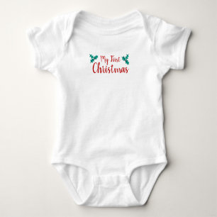 Baby's First Christmas Holly Baby Bodysuit Strampler