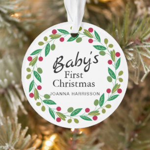 Baby's First Christmas Individuelle Name Foto Ornament
