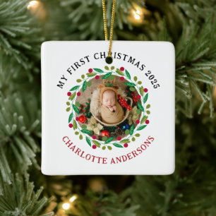 Baby's First Christmas Individuelle Name Keramikornament