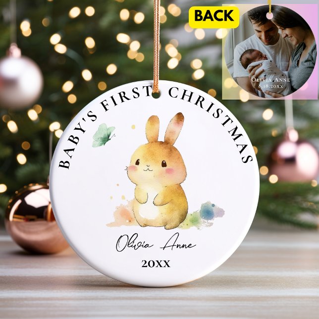 Baby's First Christmas Keepake Custom Foto Keramik Ornament (Von Creator hochgeladen)