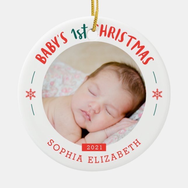 Baby's First Christmas Keepake Keramik Ornament (Vorne)