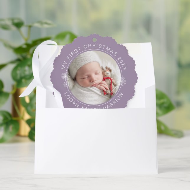Baby's First Christmas Keepsake Photo Ornament Karte (Umschlag)