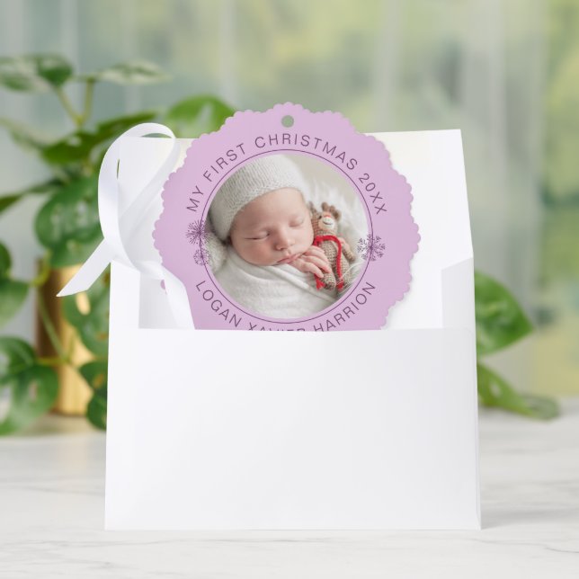 Baby's First Christmas Keepsake Photo Ornament Karte (Umschlag)