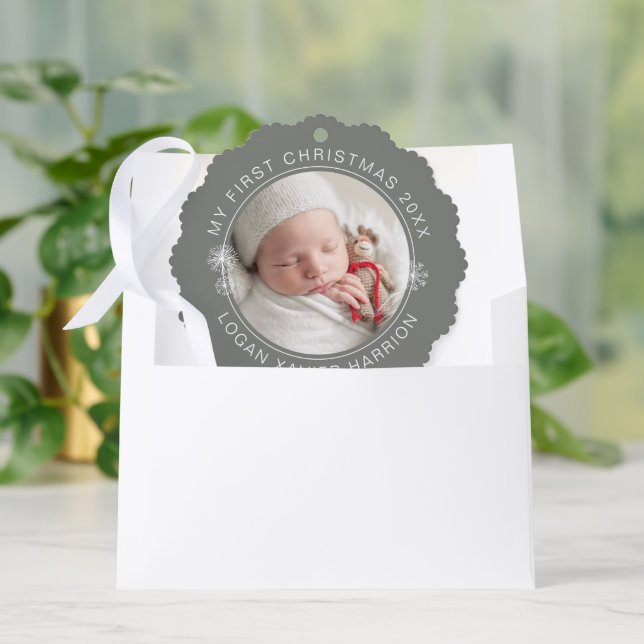 Baby's First Christmas Keepsake Photo Ornament Karte (Umschlag)