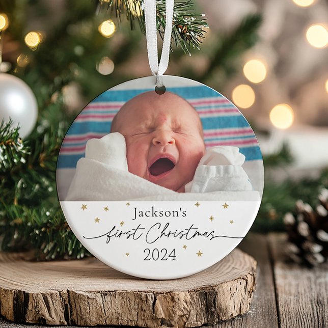 Baby's First Christmas Keramik Foto Ornament (Von Creator hochgeladen)