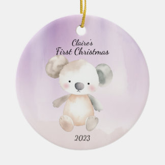 Baby's First Christmas Koala Bär Personalisiert Keramik Ornament