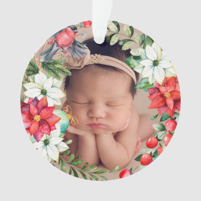 Baby's First Christmas Kranz Akrylus Ornament (Vorderseite)