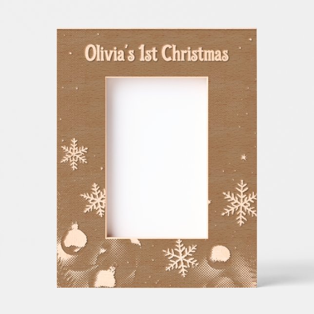 Baby's first Christmas Laser Etched Picture Frame Geätzte Rahmen (Vorderseite)