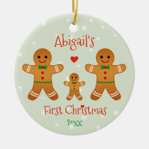Baby's First Christmas - Lebkuchen Männer Keramik Ornament