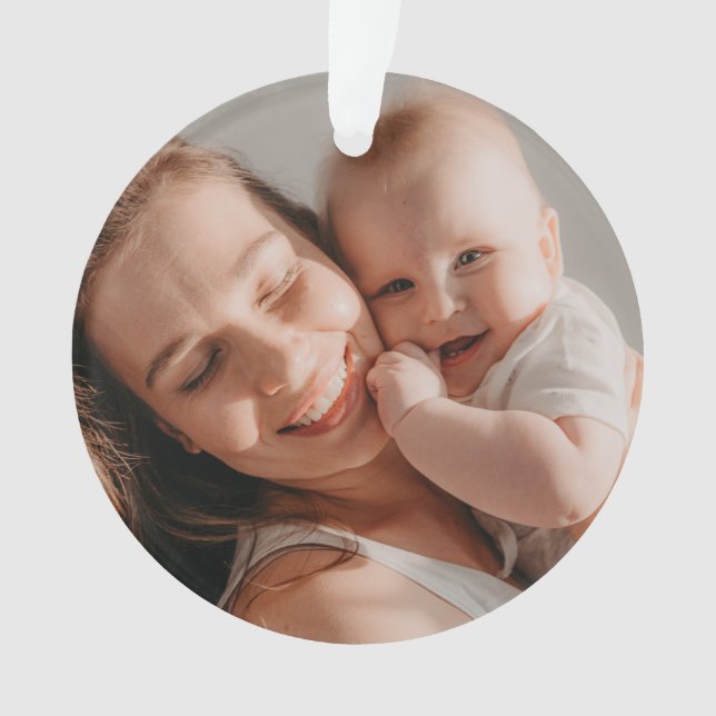 Baby's First Christmas Minimal  Photo  Ornament (Vorderseite)