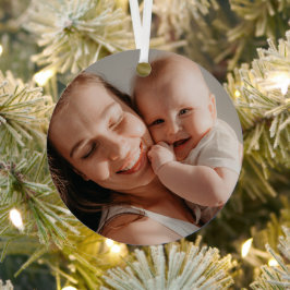 Baby's First Christmas Minimal  Photo  Ornament Aus Metall