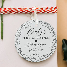 Baby's First Christmas Newborn Keepake Wreath Ornament Aus Glas