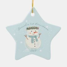 Baby's First Christmas Niedlich Snowman and Snowfl