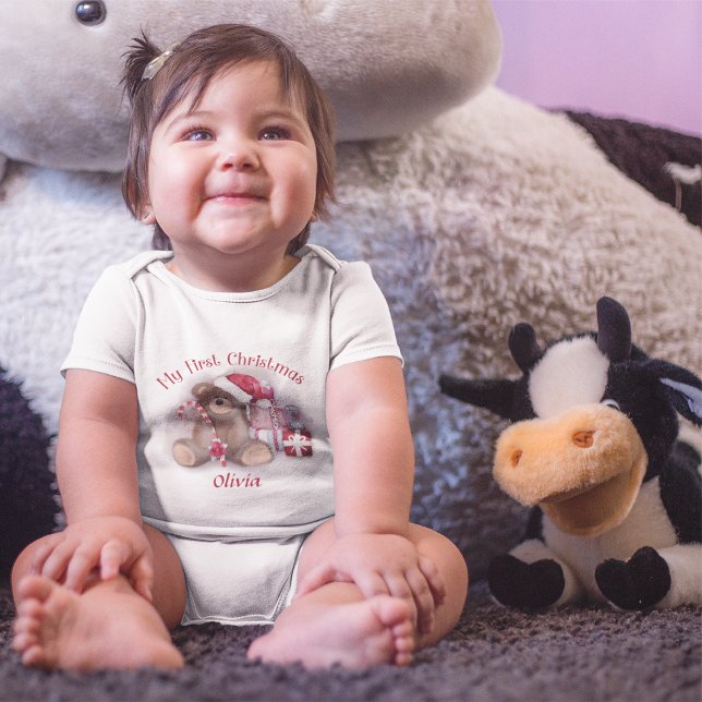 Baby's First Christmas Niedlich Teddy Bären Weihna Baby Strampler (Von Creator hochgeladen)