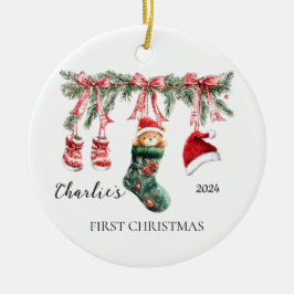 Baby's First Christmas Ornament - Teddy Bear
