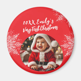Baby's First Christmas Personalisiert Foto Magnet