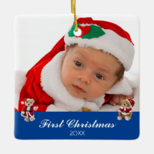 Baby's First Christmas Personalisiert Square Keramikornament