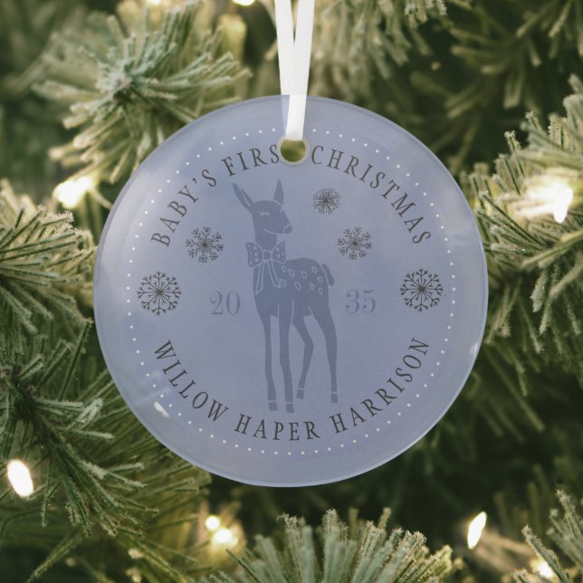 Baby's First Christmas Personalized Keepsake Ornament Aus Glas (InSitu)