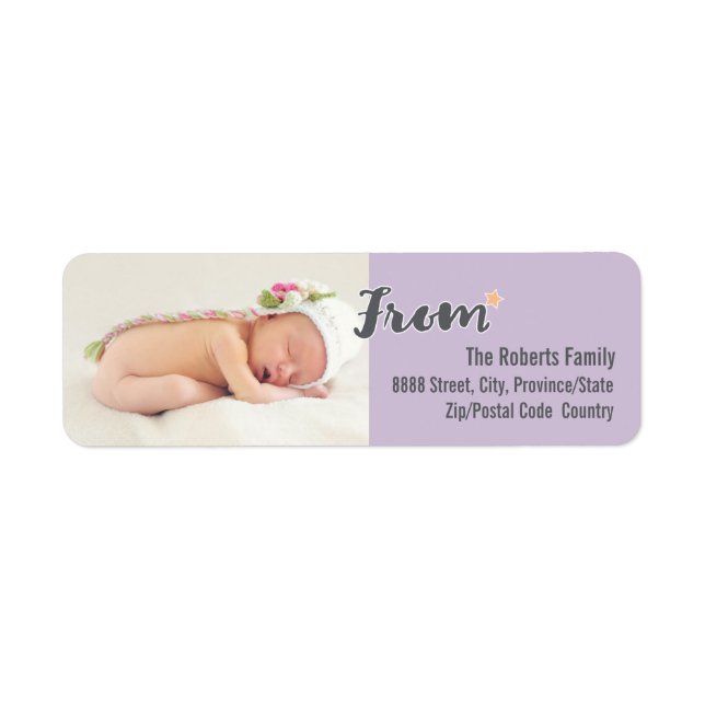 Baby's First Christmas Personalized Photo, purple (Vorne)