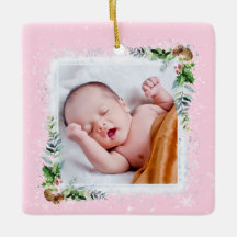 Baby's First Christmas Photo Name Date of Birth