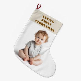 Baby's First Christmas  Photo & Name Stocking Großer Weihnachtsstrumpf