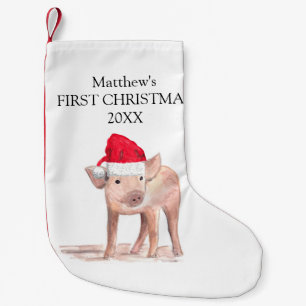 Baby's First Christmas Piglet Pig Forest Boy Kleiner Weihnachtsstrumpf
