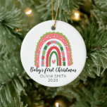 Baby's First Christmas Rainbow Ornament<br><div class="desc">Die erste Weihnachtsschmuck für den Regenbogen des Babys</div>
