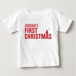 Baby's First Christmas Red Baby T-shirt