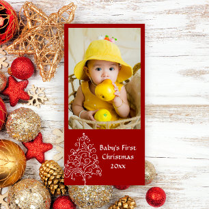 Baby's First Christmas Red Feiertagskarte