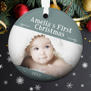 Baby's First Christmas Simple Foto Keepake Ornament