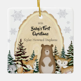 Baby's First Christmas Woodland Animals Ornament