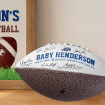 Baby's First Football Baby Shower Prop<br><div class="desc">Wenn Sie einen kleinen Fußballstar erwarten, ist der erste Fußball dieses Babys eine phantastische Dekorationshilfe für Ihre Dusche! Lassen Sie alle Ihre Gäste diesen Ball unterschreiben und ihn für Ihr Kind gerettet. Die Kämpfer werden diesen Sake für ein Leben lang haben, um all jene zu ehren, die ihre voraussichtliche Ankunft...</div>