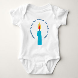 Baby's First Hanukkah Candle Niedlich Funny Baby B Baby Strampler