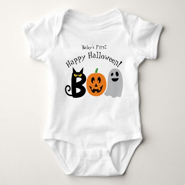 Baby's First Happy Halloween Bodysuit Baby Strampler (Vorderseite)