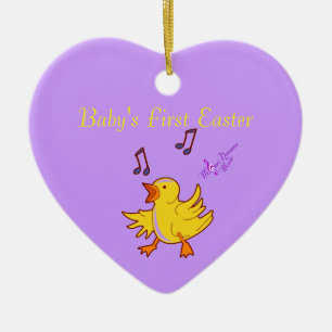 Baby's First Oaster Singing Chick Heart Ornament