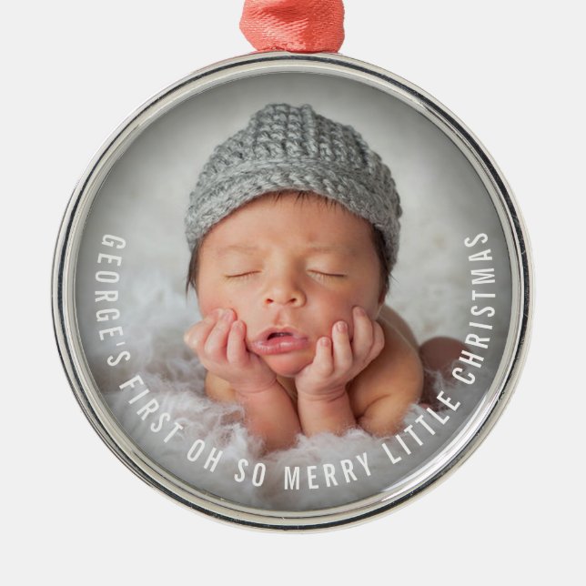 Baby's First Oh so fröhlich kleines Weihnachtsfest Silbernes Ornament (Vorne)