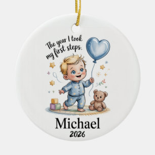 Baby's First Steps 2026 Weihnachtsbaumanhänger Blo Keramik Ornament
