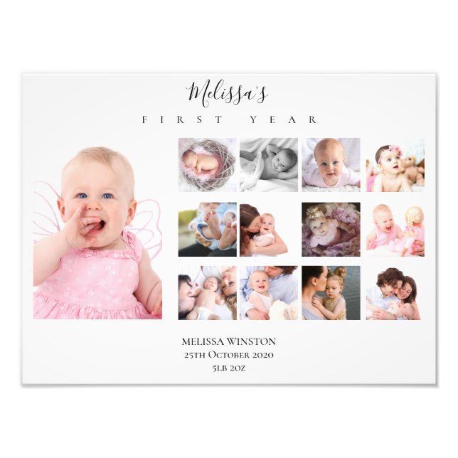 Baby's First Year Foto Collage Keepake (Vorne)
