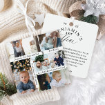 Baby's First Year Photo Gallery Special Highlights Ornament Aus Metall<br><div class="desc">Special and memorable baby's first year milestones Christmas keepsake ornament. Modern and minimal design with a six-photo collage design to remember your baby's special moments, adventures, and highlights from the year. Personalize with six of your most memorable photo memories of the year along with four text highlights to capture your...</div>