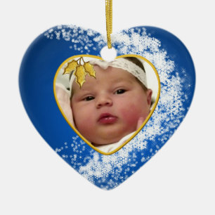 Baby's Foto Keepake Weihnachtsdekoration Keramikornament