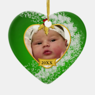 Baby's Foto Keepake Weihnachtsdekoration Keramikornament