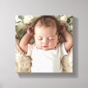 Baby's Foto personalisieren Leinwanddruck