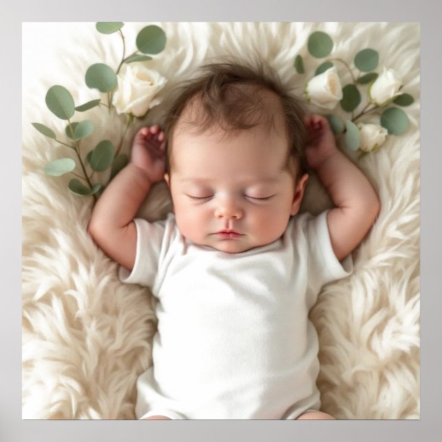 Baby's Foto personalisieren Poster (Vorne)