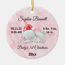 Baby's Girl First Christmas Elephant Custom Foto