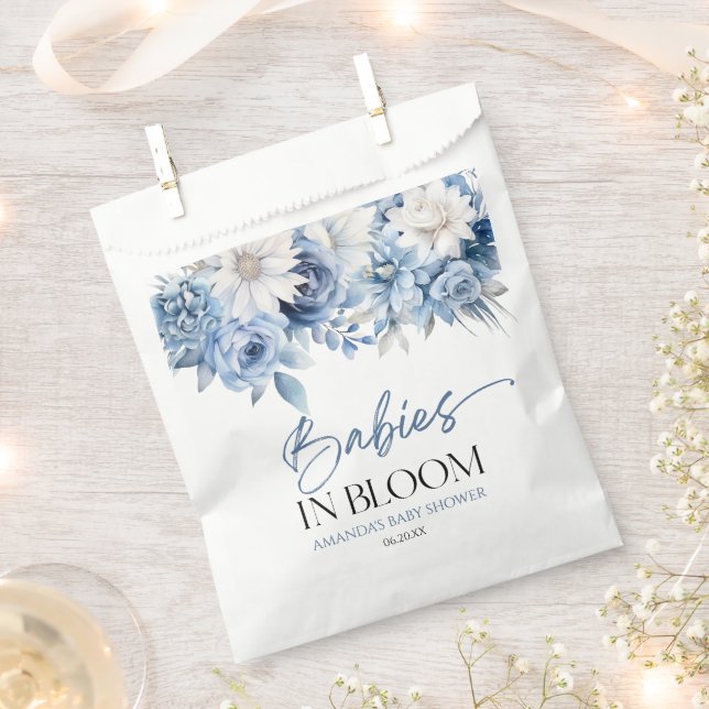 Babys in Bloom Dusty Blue Floral Baby Dusche Geschenktütchen (Ausgeschnitten)
