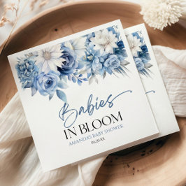 Babys in Bloom Dusty Blue Floral Baby Dusche Serviette